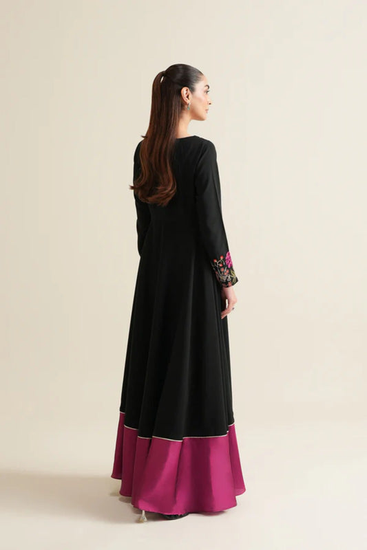 Black Crepe Pishwas 2-Piece Set