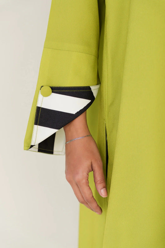 Yellow Crepe Button Down 2-Piece Shirt Set