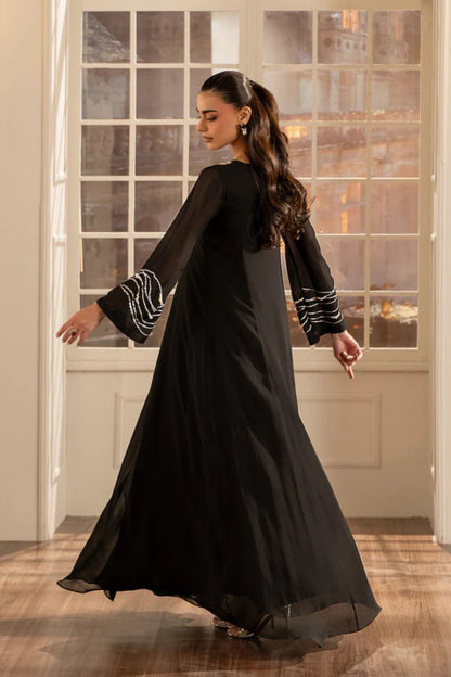 Black Chiffon Pearl 2-Piece Dress Set