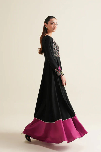 Black Crepe Pishwas 2-Piece Set