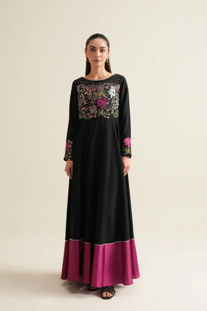 Black Crepe Pishwas 2-Piece Set