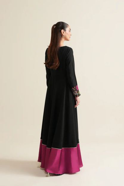 Black Crepe Pishwas 2-Piece Set