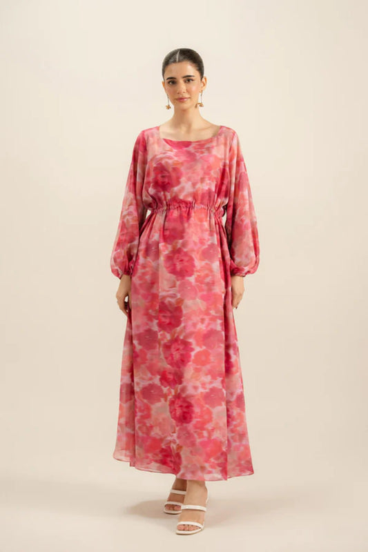 Pink Chiffon 2-Piece Dress Set