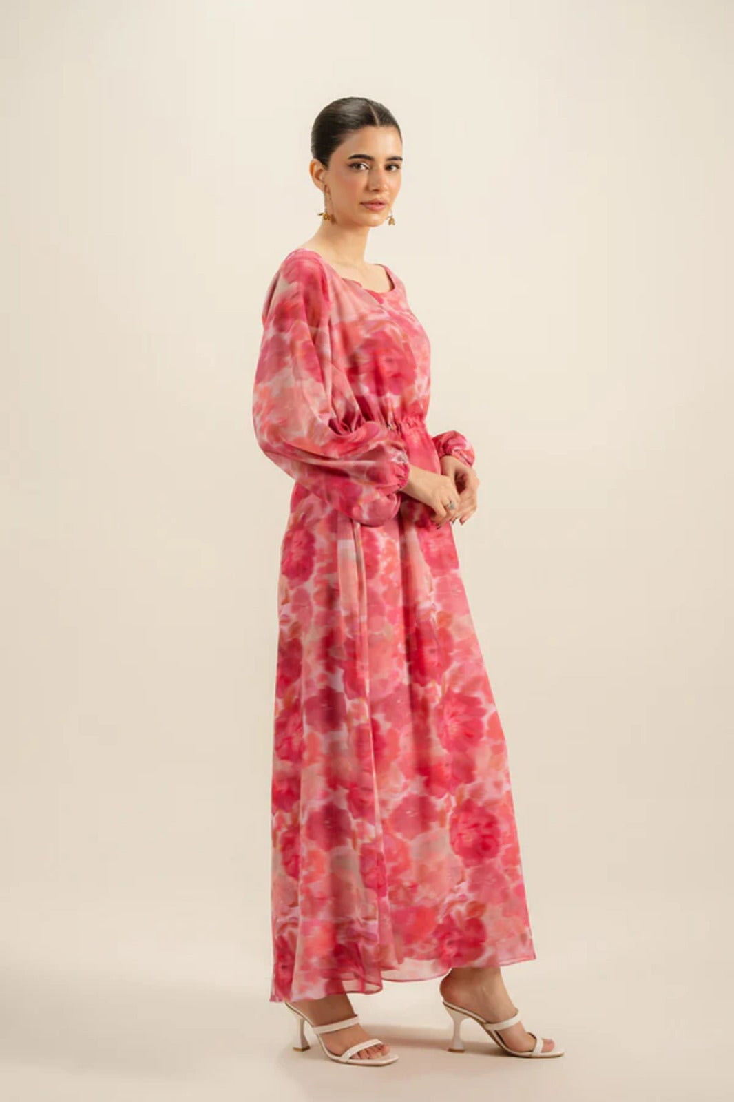 Pink Chiffon 2-Piece Dress Set