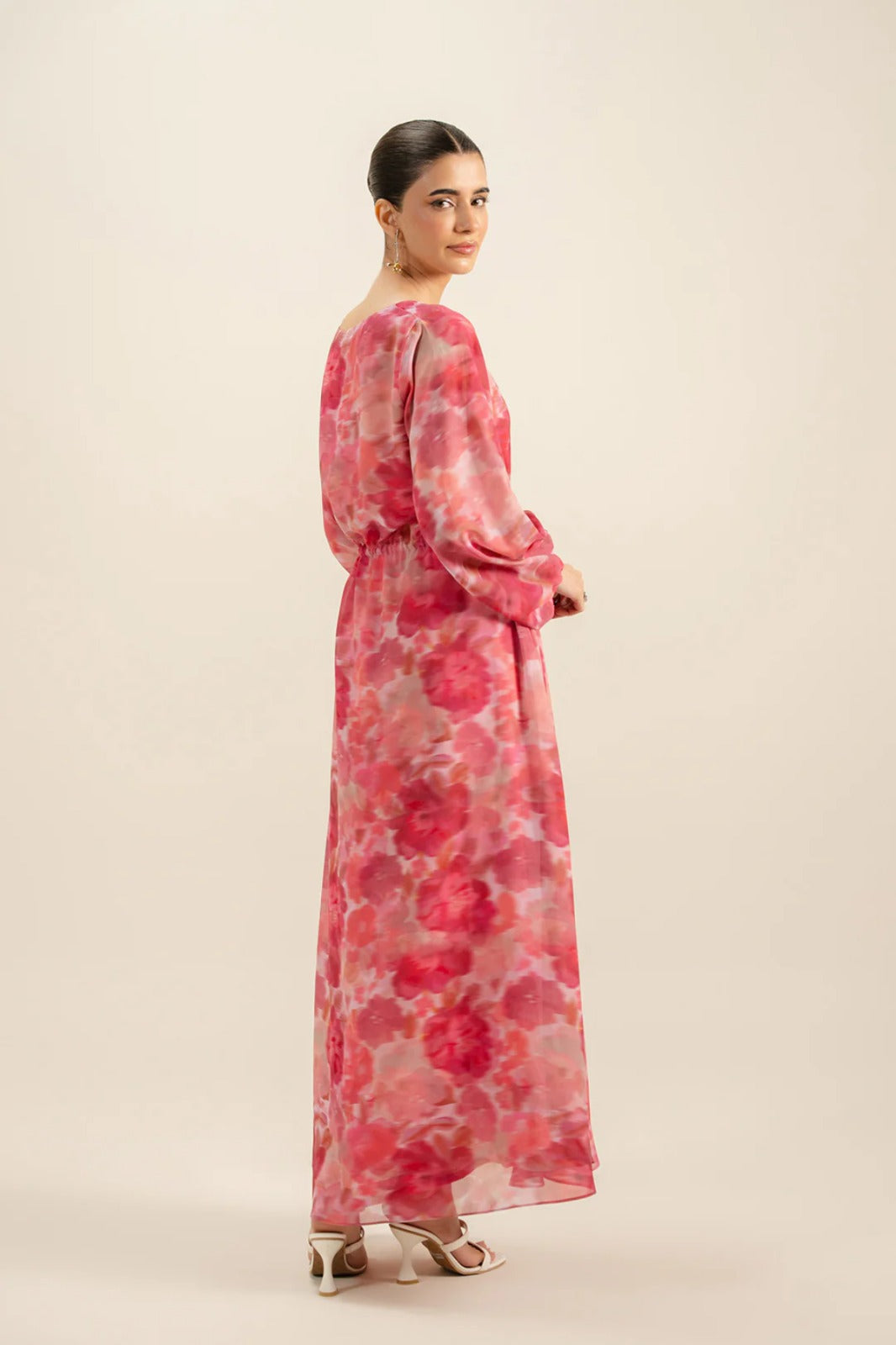 Pink Chiffon 2-Piece Dress Set