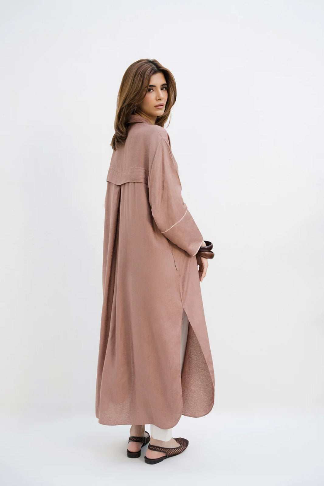 Brown Velvet 2-Piece Shirt Set