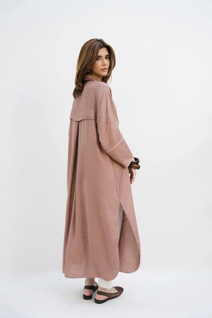 Brown Velvet 2-Piece Shirt Set