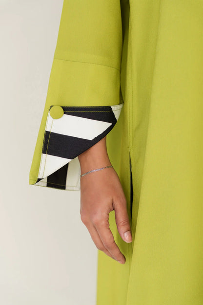 Yellow Crepe Button Down 2-Piece Shirt Set